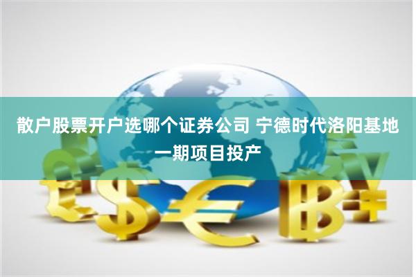 散户股票开户选哪个证券公司 宁德时代洛阳基地一期项目投产