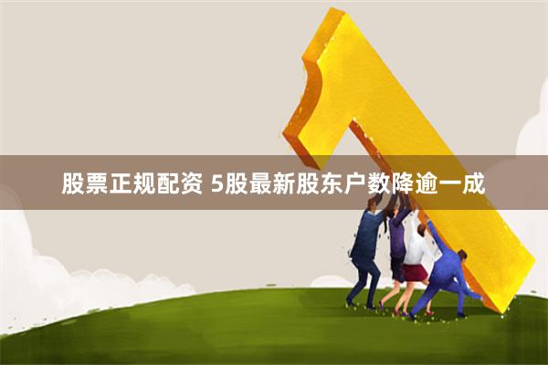 股票正规配资 5股最新股东户数降逾一成