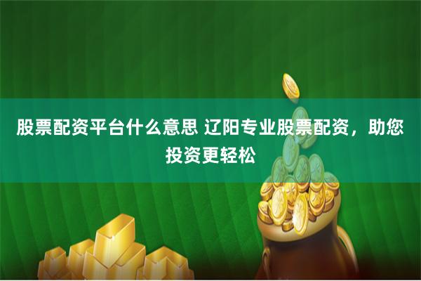 股票配资平台什么意思 辽阳专业股票配资，助您投资更轻松